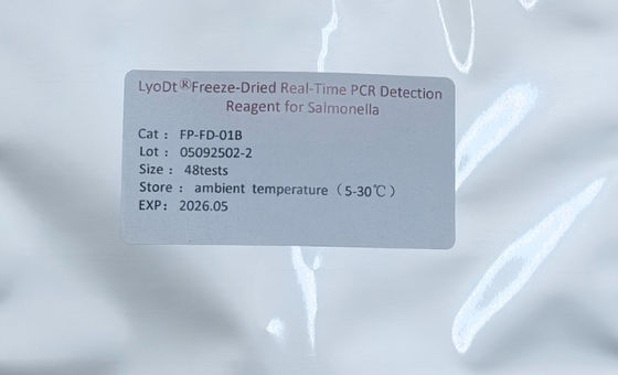 Kit per test rapido per la sicurezza alimentare basato sulla tecnologia PCR in tempo reale liofilizzata per la rilevazione di Salmonella nel monitoraggio della sicurezza alimentare